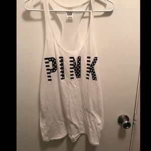 VS Pink razor back tank L